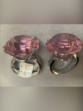 So Pretty!! Pink Diamond Ring Napkin Rings 💍 From Christmas trees Shop 2